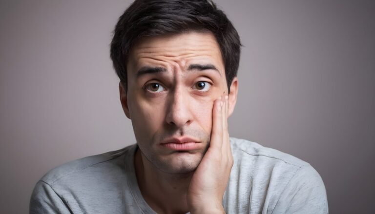 Man with sad expression